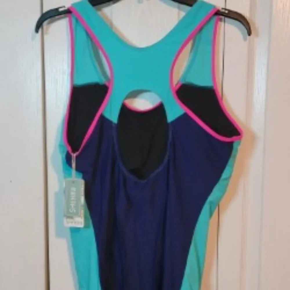 Shekini Women’s 3XL One-Piece Boy-Leg Athletic Swimsuit - Picture 2 of 7